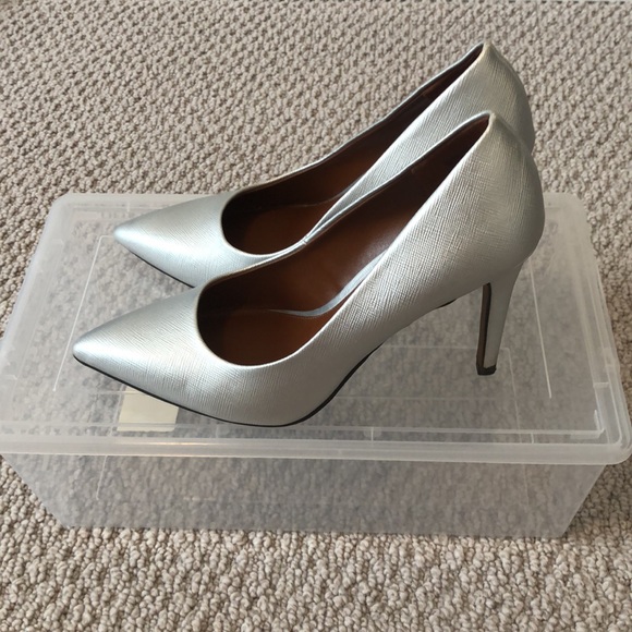 Payless Shoe Silver 3” Heels (size 6.5) - Picture 3 of 5